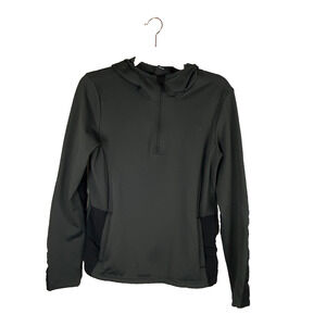 The North Face 1/4 Zip Pullover Hoodie Sz M Waffle Fleece Lined Charcoal Gray